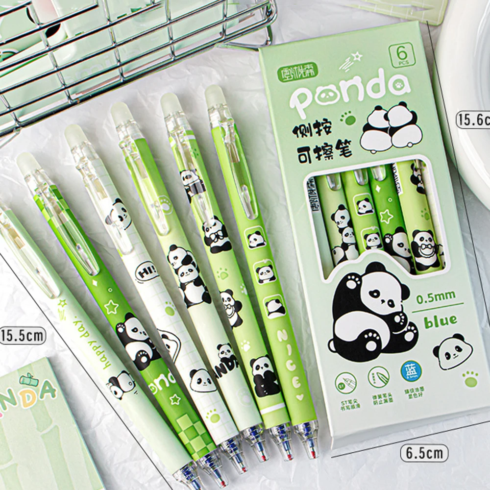 Ellen Brook 1 Set/6Piece Cute Erasable Pen Capybara Gel Pen Press Office Gift School Supplies Stationery Kawaii Funny Pen