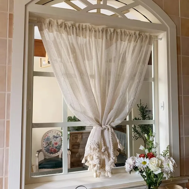 ستائر رومانية أمريكية شمالية عمودية من الكتان لرفع ستارة نافذة غرفة الديكور