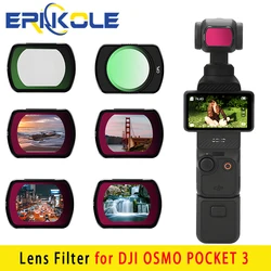 Magnetic Lens Filter Kit Compatible with DJI Osmo Pocket 3 Camera Gimbal Accessories - 6 Pieces ND 8 16 32 64 UV Adjustable CPL