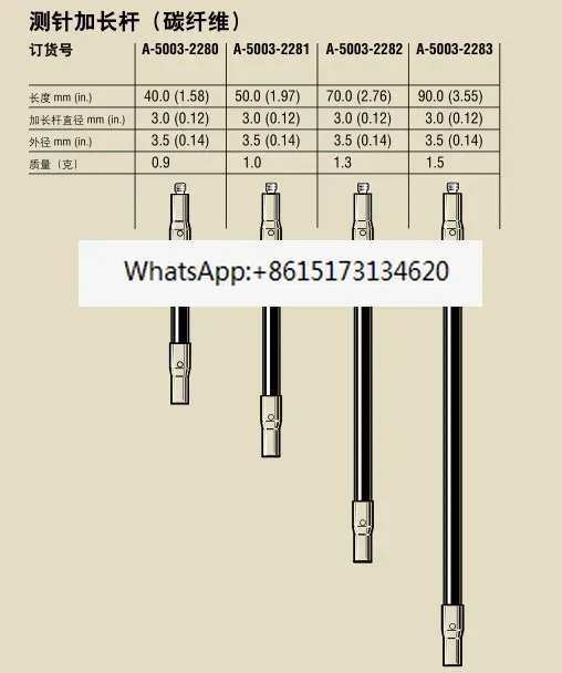 Renishaw measuring needle extension rod A-5003-2280 A-5003-2281 A-5003-2282