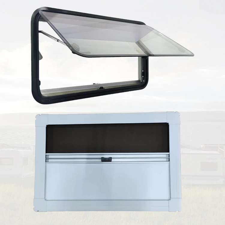Anti-UV 500*450mm Acrylic RV Window With E13 Certification Aluminum Alloy Camping Caravan Window