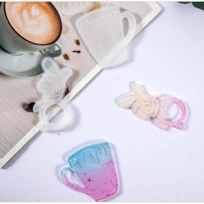 Resin Molds Jewelry, 2 Cavities Pendant Silicone Molds for Epoxy, DIY Resin Casting for Pendant, Earrings, Necklace, Keychains