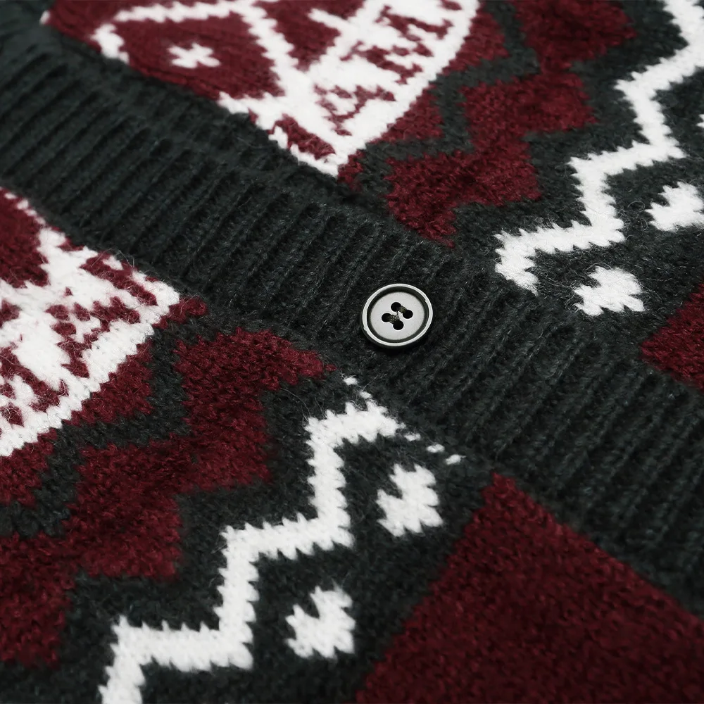 

Стильный жаккардовый кардиган с круглым вырезом, европейский и американский модный весенне-осенний мужской вязаный свитер с длинными рукавами