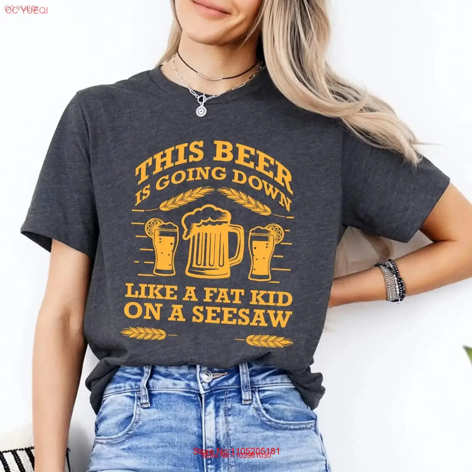 Funny Beer Drinking T Shirt This Is Going Down Like a Fat Kid on Seesaw Humorous Party for Lovers vintage Washed graphic