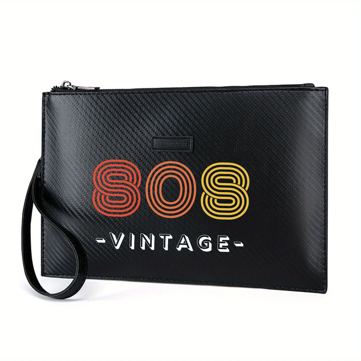 Circles S lettere logo vintage design Elegante borsa da uomo in PU stampato Alla moda e pratica per il trasporto quotidiano