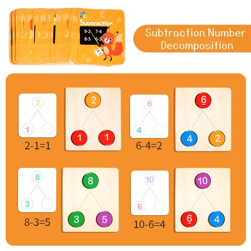 숫자 분리 수학 장난감: 산수 연습을 위한 숫자 분리. 아이들은 생각력을 키우면서 덧셈과 뺄셈을 배웁니다.