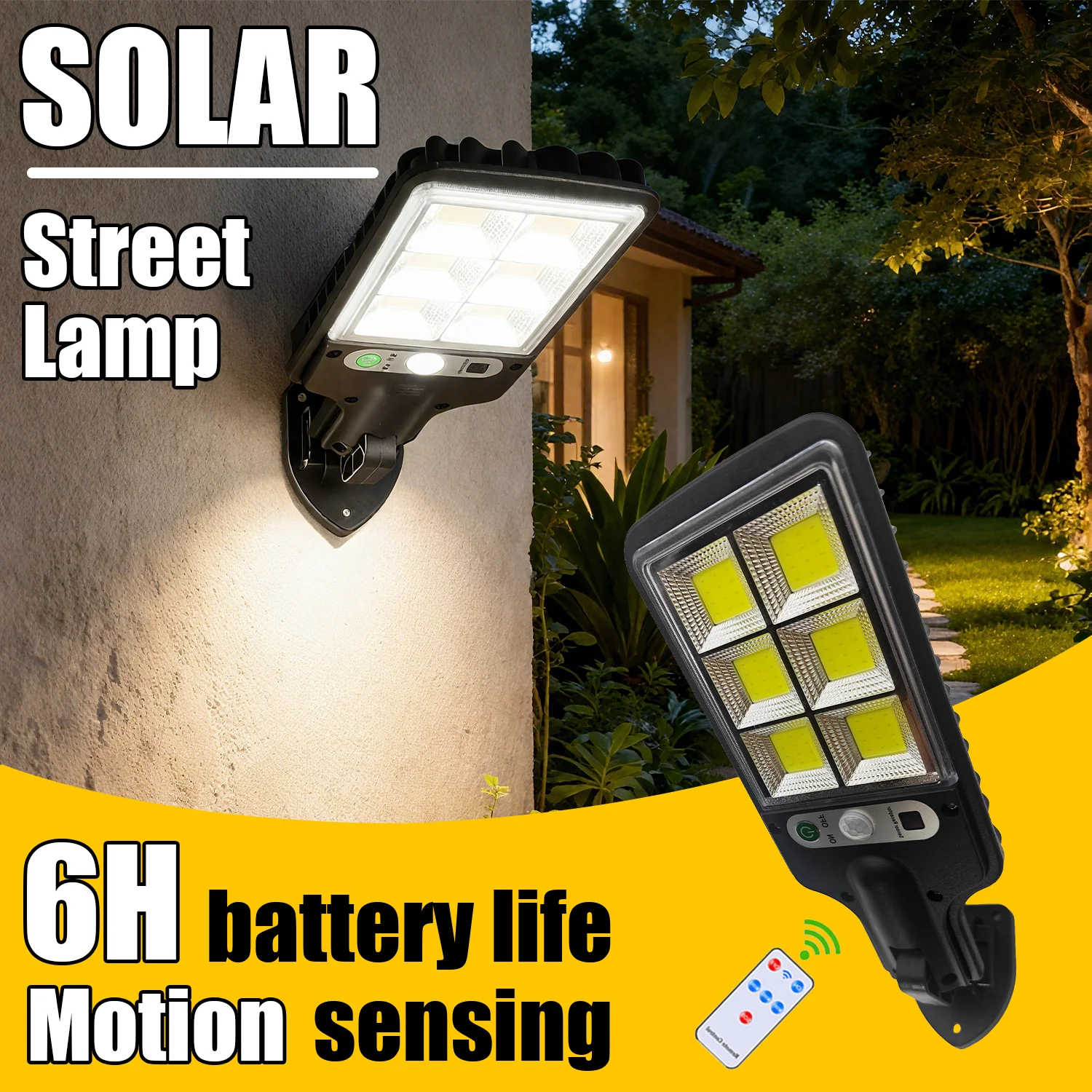 

Solar LED Street Sensor Light Outdoor Waterproof Lamp for Yard Garden Decoration