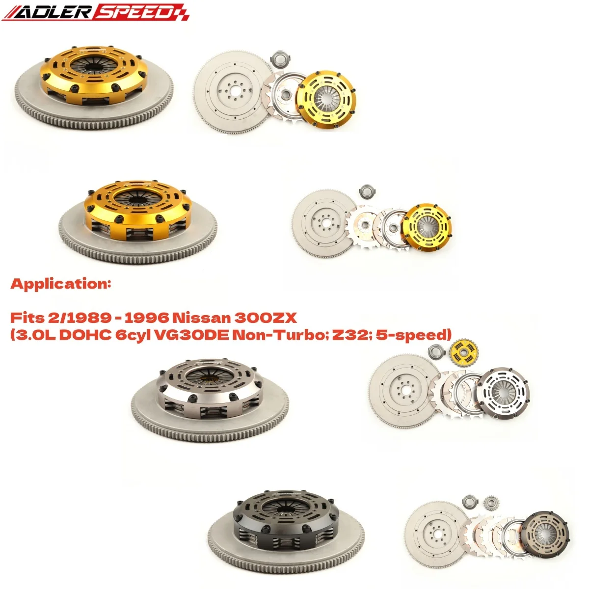 ADLERSPEED Race/Sprung Clutch Single/Twin/Triple Disc Standard خفيف الوزن لنيسان 300ZX 3.0L DOHC 6cyl VG30DE غير Turbo؛ Z32 #1
