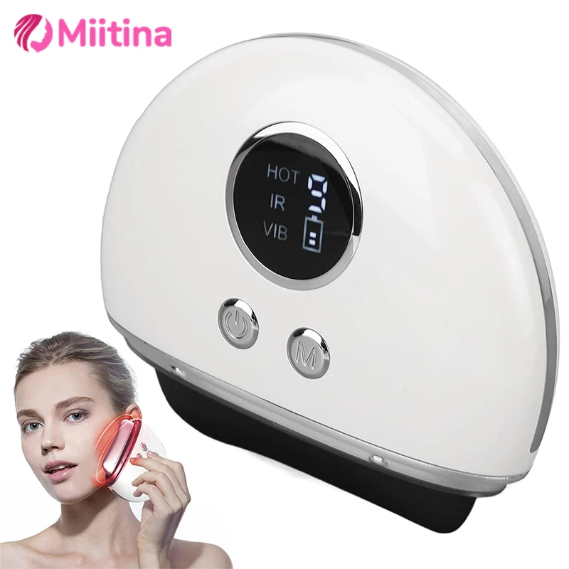 

EMS Electric Guasha Massager LED Face Lifting Remove Edema Heat Body Scraping Therapy Beauty Firming Guasha Massage Skin Care