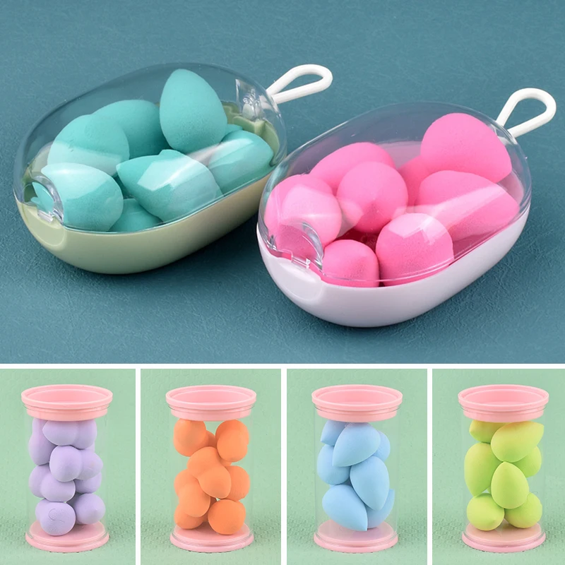 8/12 pezzi mini uovo per trucco piccola spugna Puf cosmetici carini soffio portatile morbido spugna per trucco viso strumenti di bellezza a doppio uso bagnati e asciutti