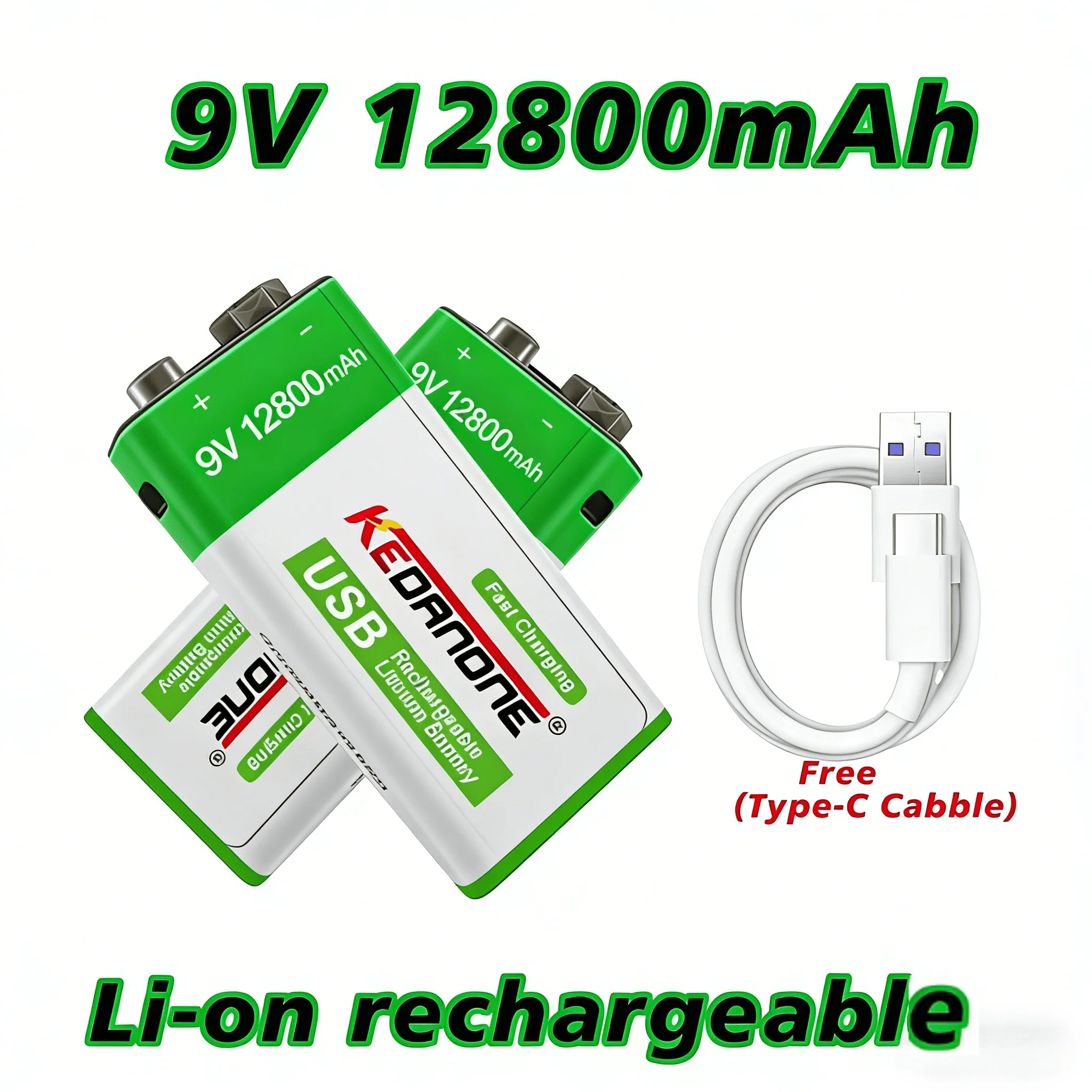 

Hot 9V 12800mAh li-ion Rechargeable battery Micro USB Batteries 9V lithium for Multimeter Microphone Toy Remote Control KTV use
