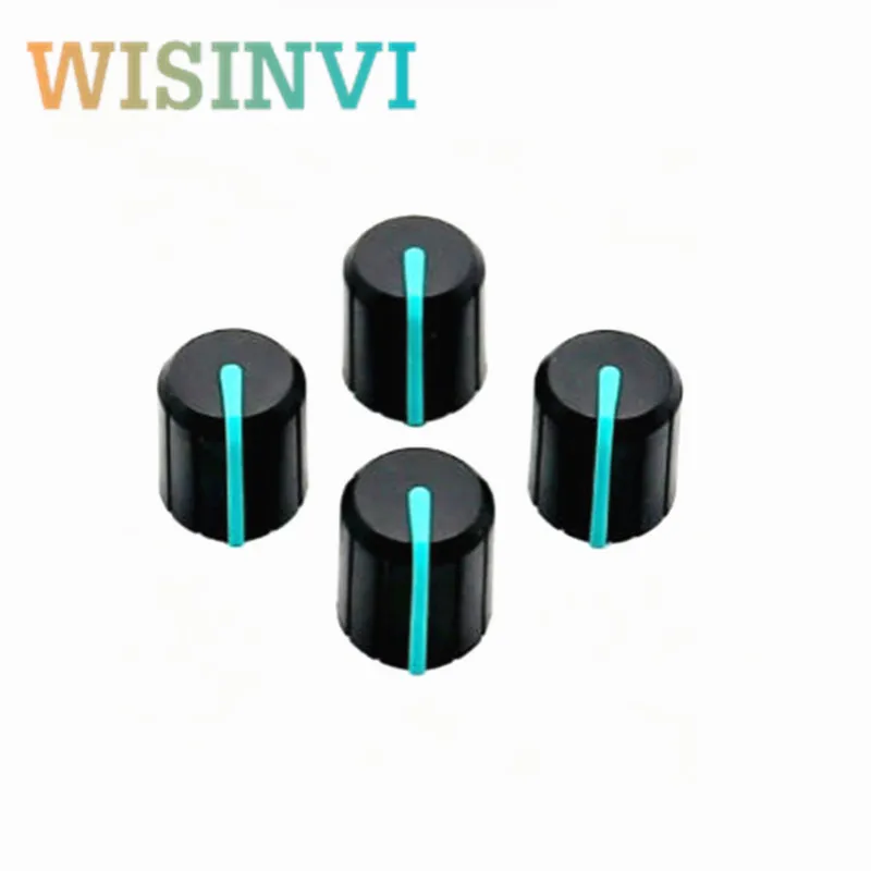 10pcs Rubber Potentiometer Knob Cap 6mm D Half‑Shaft 15×15mm 270 Degree Rotary Knob With Mark for Encoder Volume Control