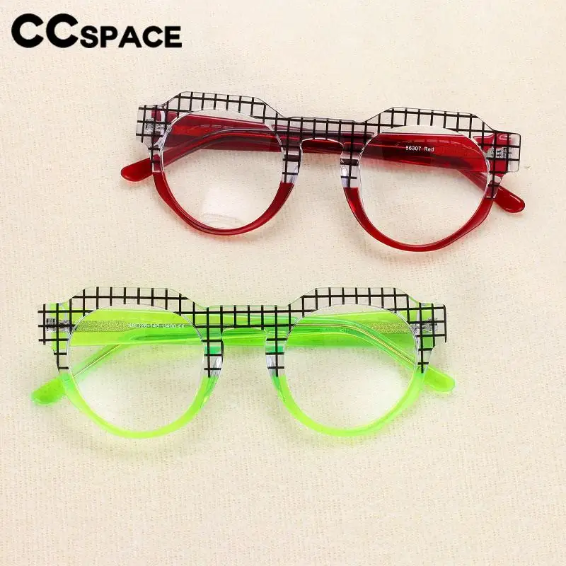 

Round Eyeglasses Frames Women Vintage Optical Glasses Frames Grid Stripe Spectacles Prescription Eyewear Green Red