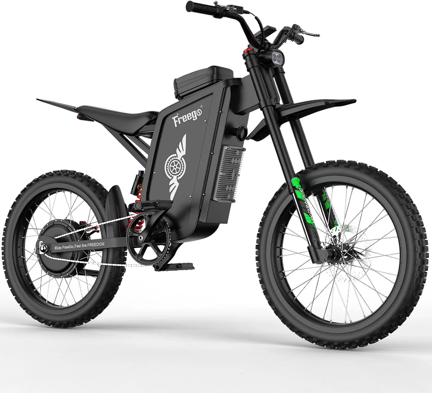 

Электрический кроссовый мотоцикл Freego X3 для взрослых, двигатель 8000 Вт, аккумулятор 72В50А, скорость 90 км/ч, гидравлический тормоз