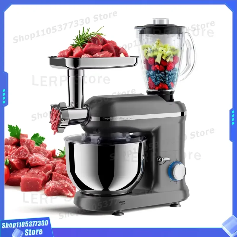 5 in 1 Electric Stand Mixer Professional Kitchen Appliance Multifunctional Cake Dough Kneader Meat Grinder with Stainless