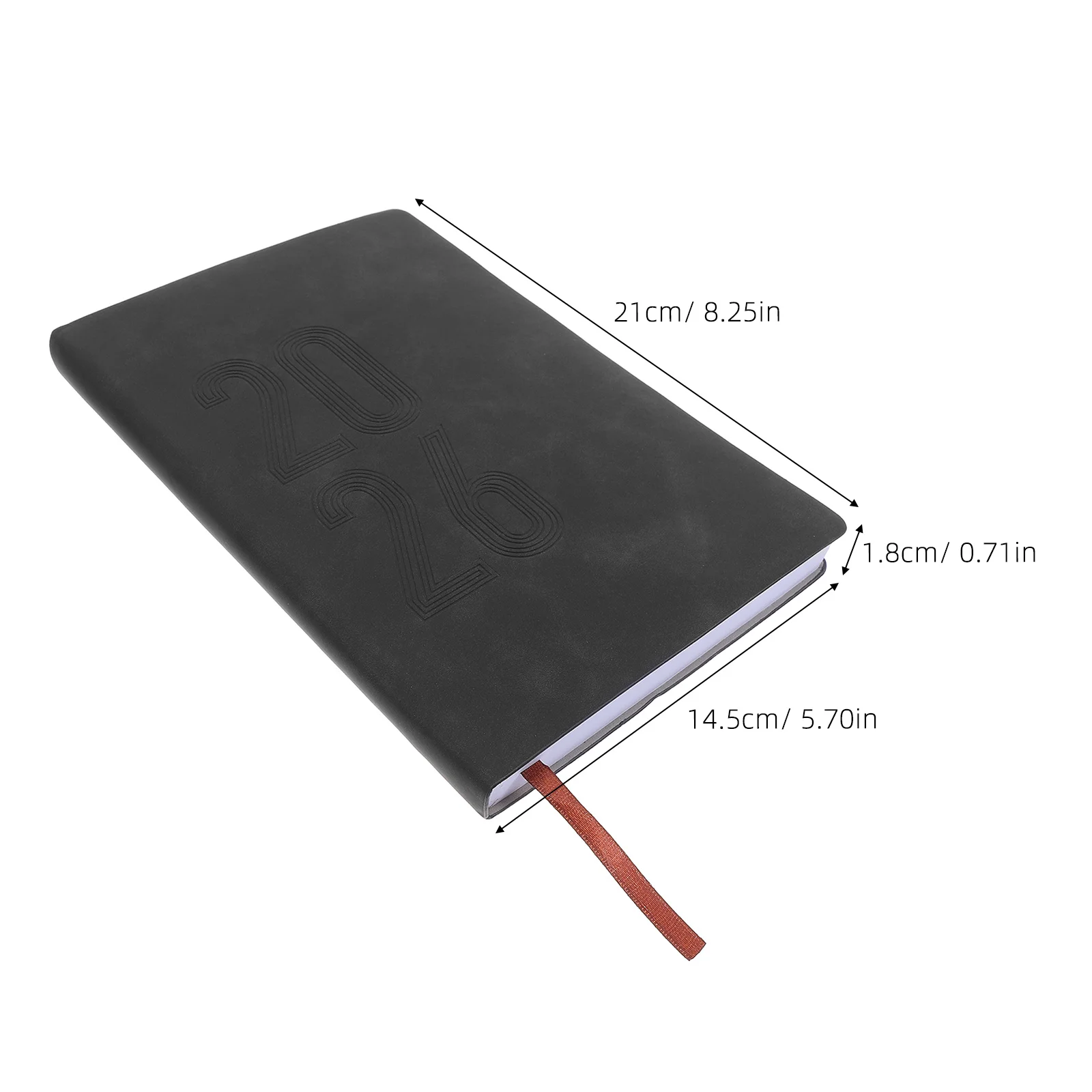 2026-Planer, englisches Notizbuch, weicher Einband, PU-Tagebuch, 12-Monats-Kalender, Gewohnheits-Tracker, wöchentlicher Monatsplaner, Tagesplan