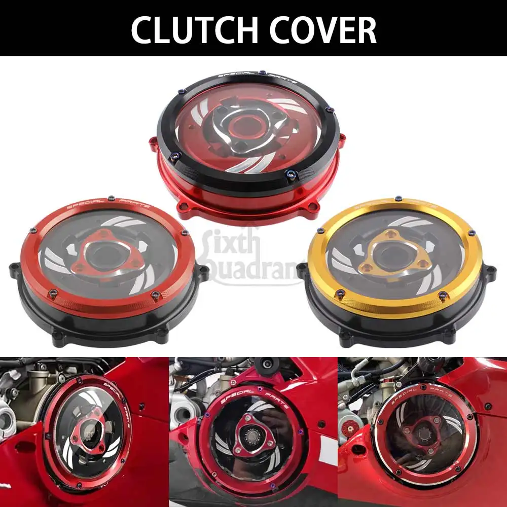 

For DUCATI MULTISTRADA V4 RALLY 2023 2024 2025 Motorcycle Accessories Engine Clear Clutch Cover Protector Guard Pressure Plate