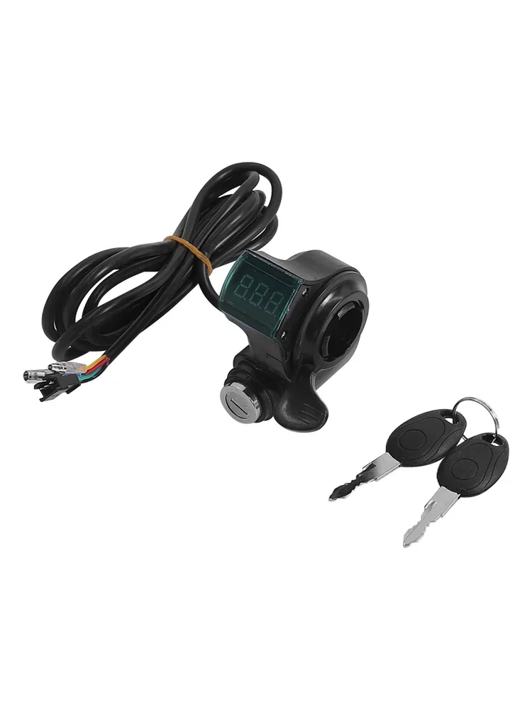 AliExpress Electric Bicycle Thumb Throttle Voltmeter Digital Voltage LCD Display Switch Power With Key Lock For Electric Scooter Throttle