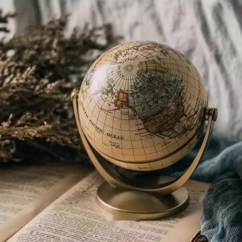 12cm European Retro Vintage Vintage Universal English Globe Home Study Decoration Decorations For Children And Students As Gifts