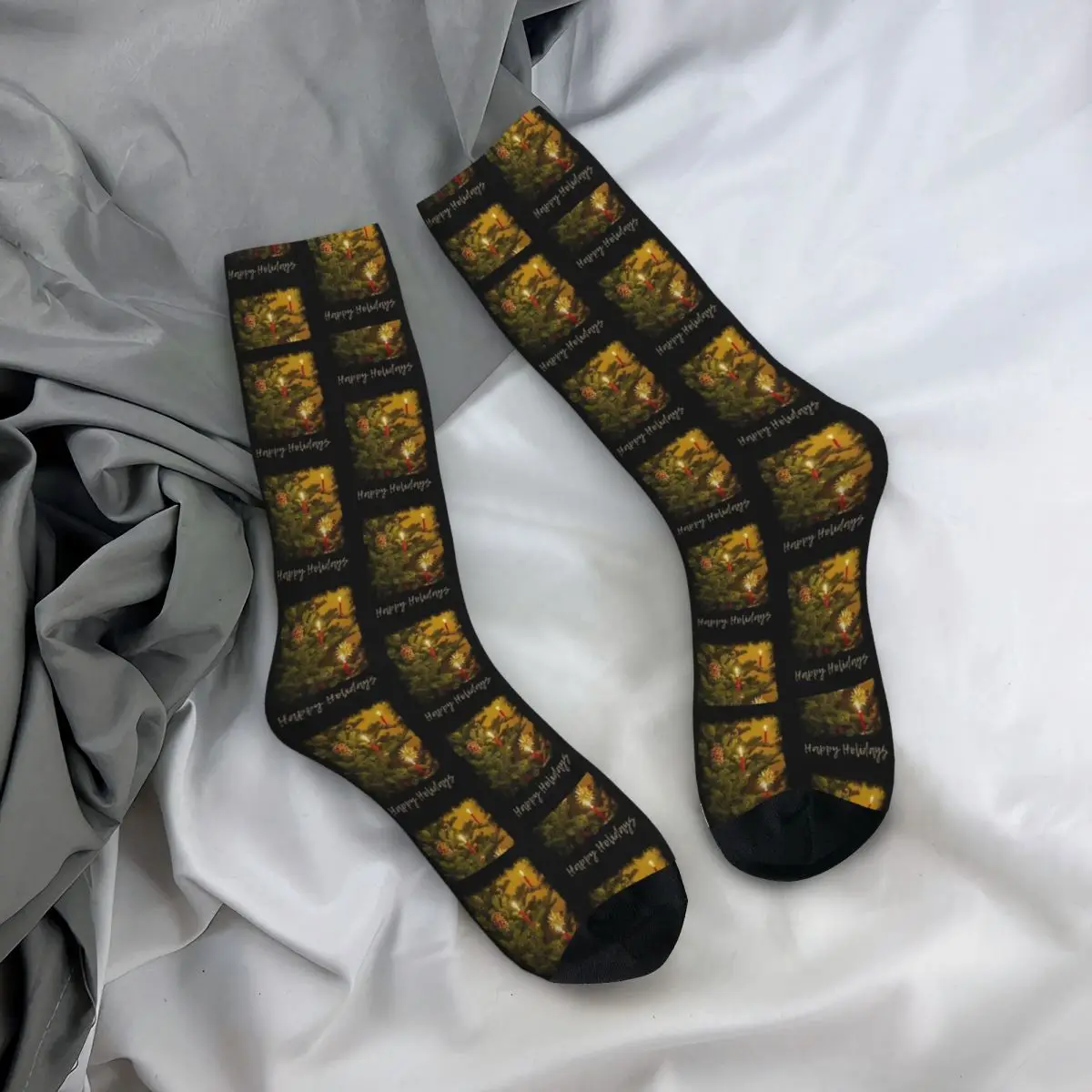 Frohe Feiertage Weihnachts baum Strümpfe Herren Socken weiche atmungsaktive Retro Socken Frühling Klettern rutsch feste Muster Socken Geschenk