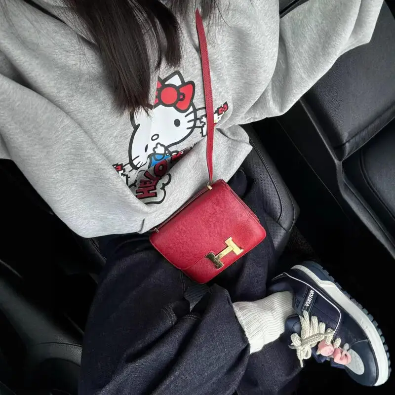 후드티 고양이 프린트 긴 소매 루즈핏 남녀 공용 달콤한 만화 스타일 다용도 가을 겨울 고급형