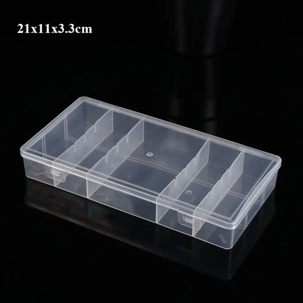Portable Square Storage Box Plastic Transparent Jewelry Beads Container Durable Sundries Organizer Power Tools Holder