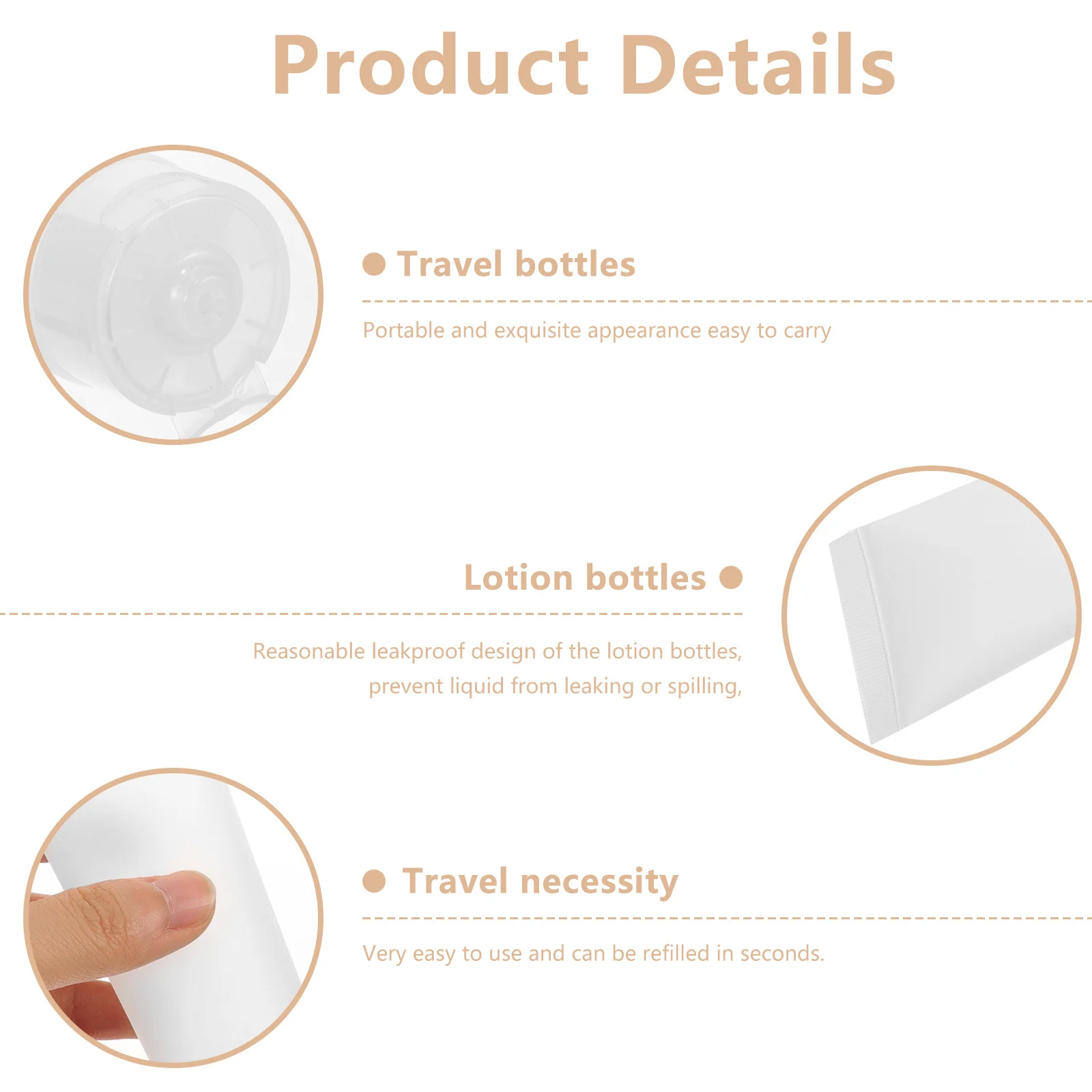 

5pcs 30Ml Travel Bottles Refillable Portable Liquid Organizer For Shampoo Lotion Face Wash Sunscreen Cream Skincare Tools