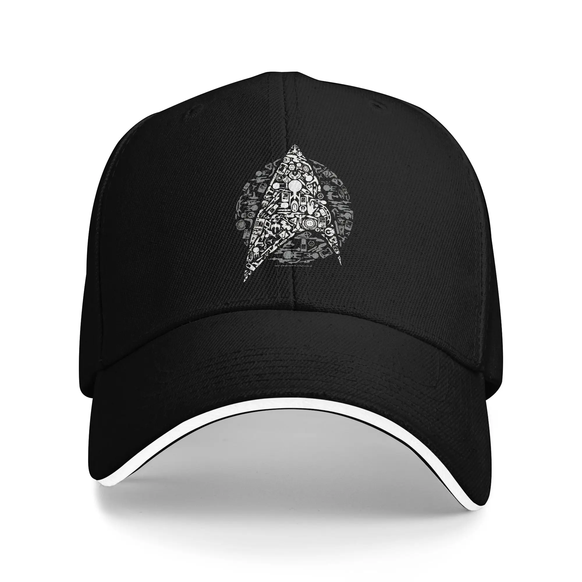 Boné de Beisebol com Colagem do Emblema Icônico da Frota Estelar da Série Original Star Trek, Boné Trucker Retrô Masculino, Boné Snapback Kpop Rock, Presente