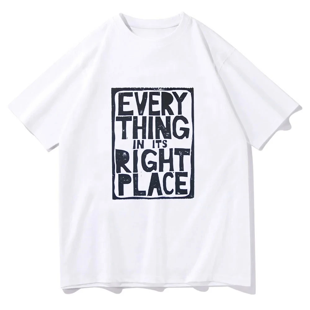 Radiohead Rock Band Baumwoll-T-Shirts Sommer Trendige Unisex Y2K Tops Radiohead Everything in Its Right Place Grafik-T-Shirts