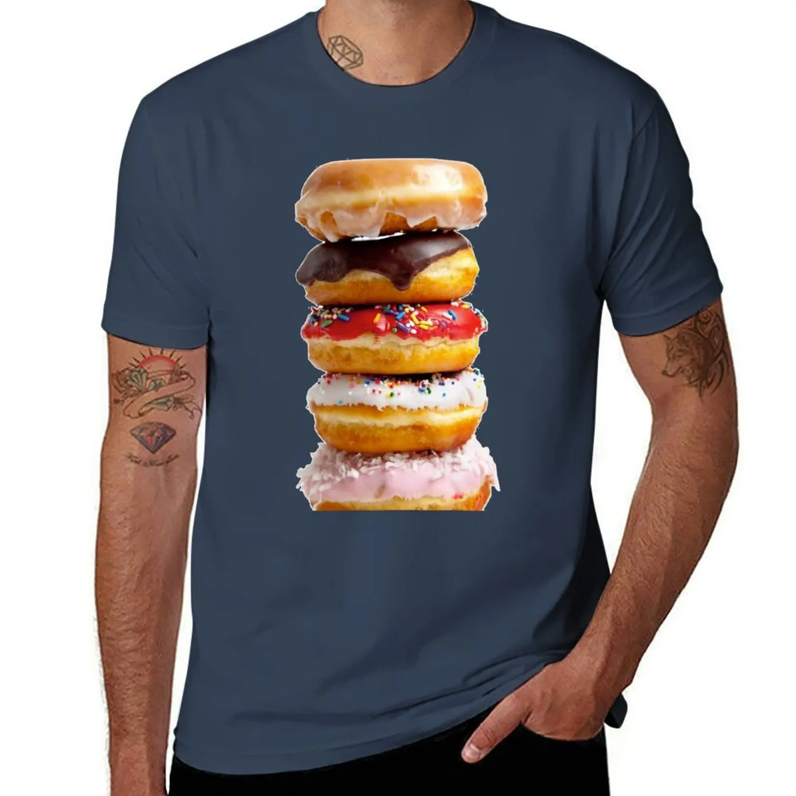 

DONUT STACK T-Shirt t shirts for man slim fit funny t shirts dark humor T-Shirt