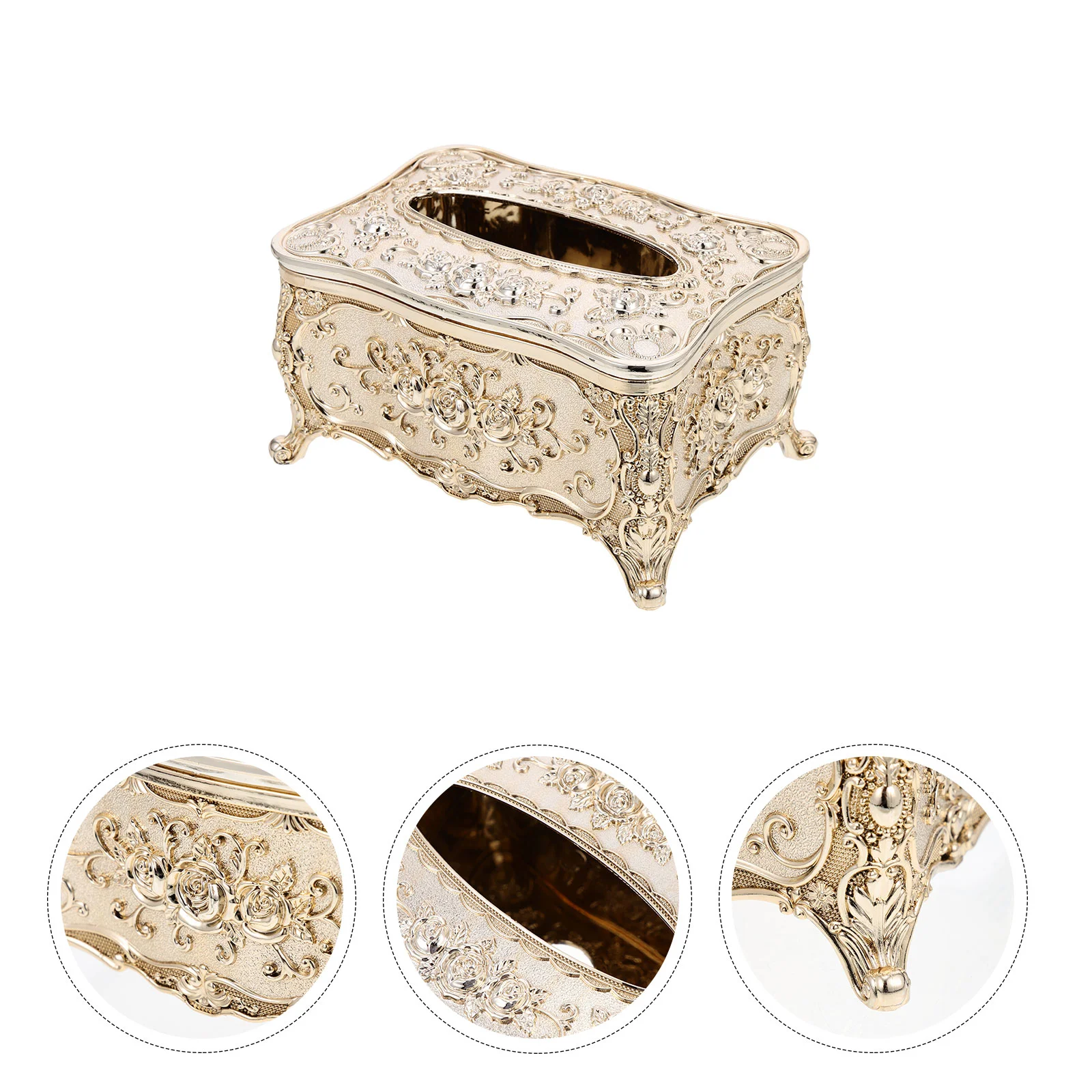 

Embossed Paper Box Desktop Decoration Towel Dispenser Vintage Storage Tissue Napkin Case Cover Acrylic Travel Holder