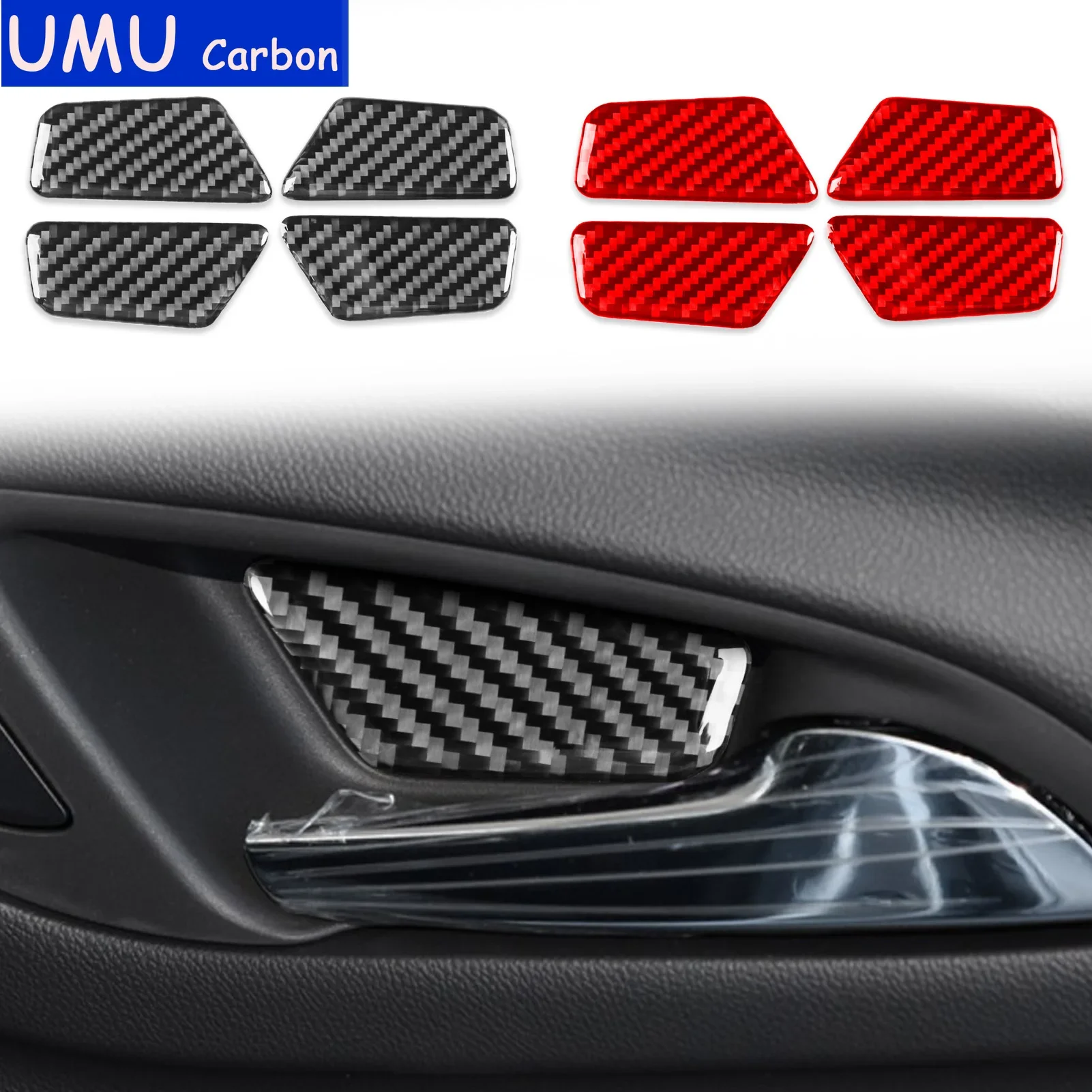 For Chevrolet Trailblazer 2018—2022 Real Carbon Fiber Car Inner Door Bowl Panel Cover Trim Sticker Decorative Accessories