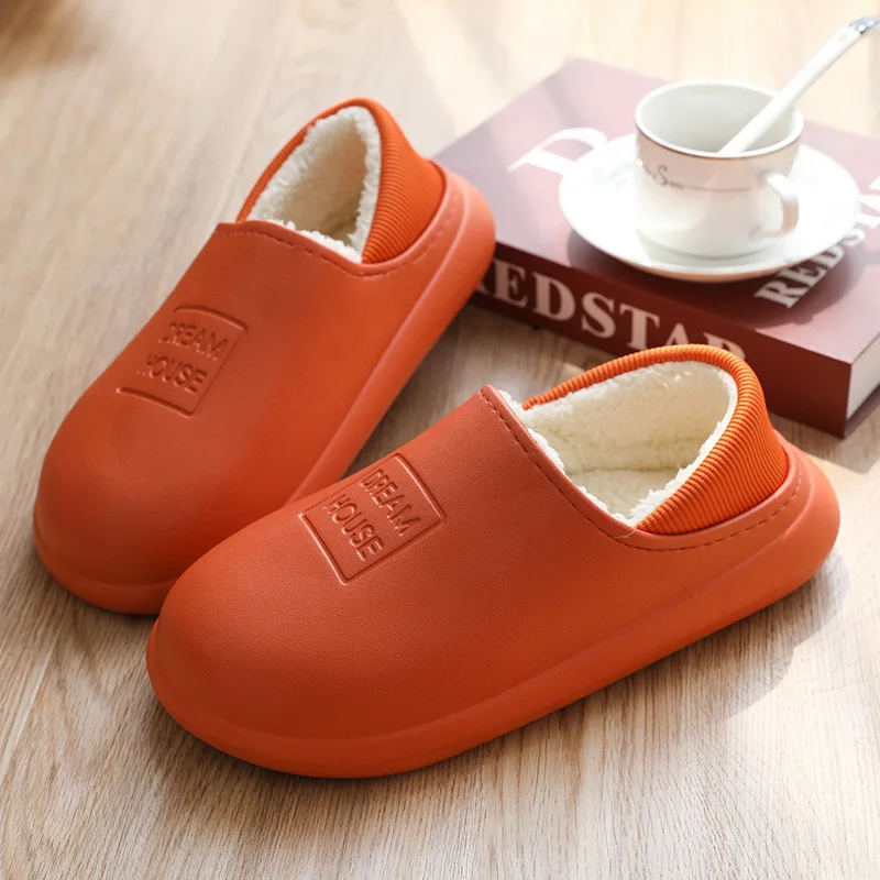 2023 New Winter Slippers Warm Men Shoes Waterproof Women Couples Non-Slip Plush Cotton Indoor Outdoor Kids Home Autumn Children