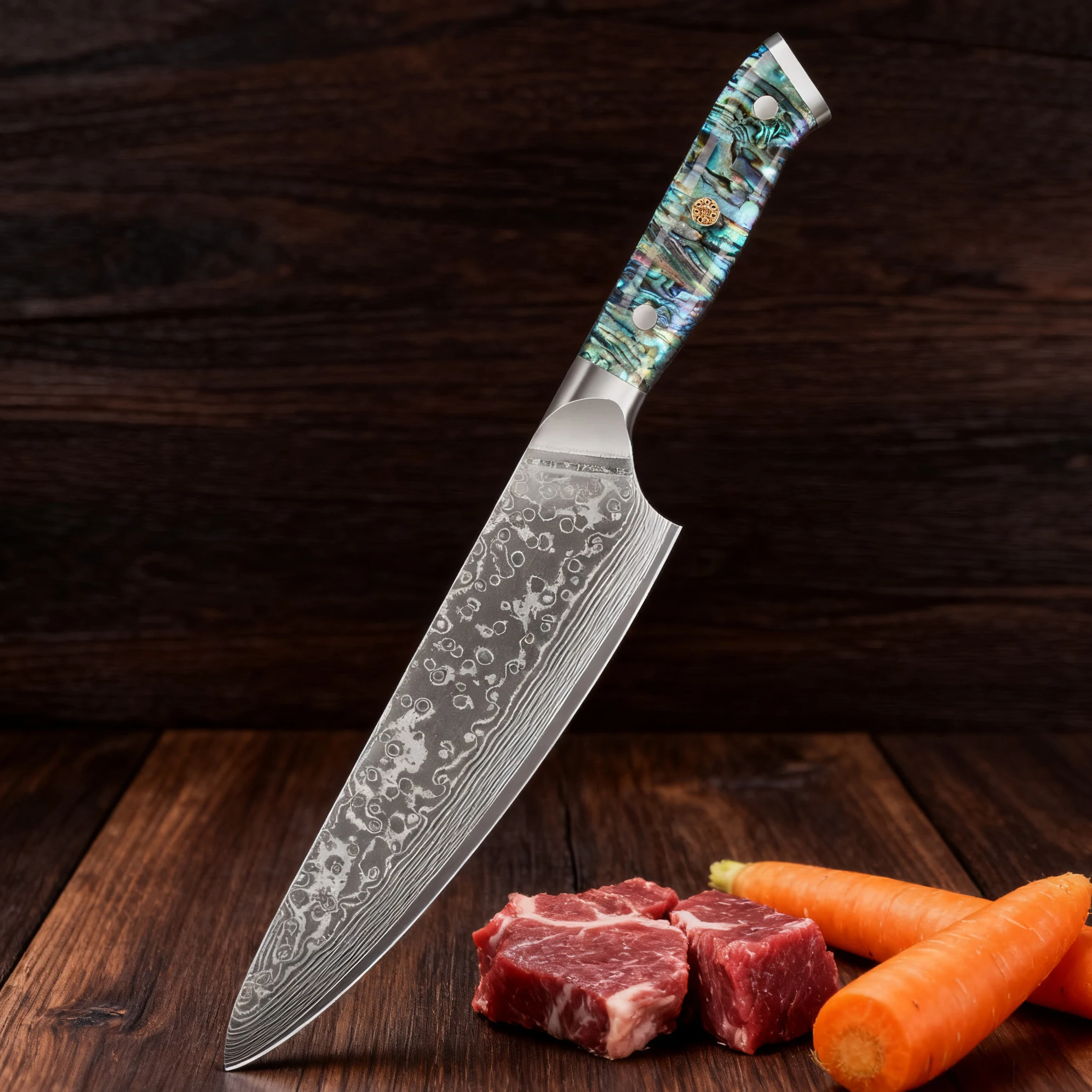 

Professional Kitchen Knife 67layers Damascus Steel Chef Knife Meat Slicing Knife Fruit Vegetable Slicing Knife Kitchen Tools