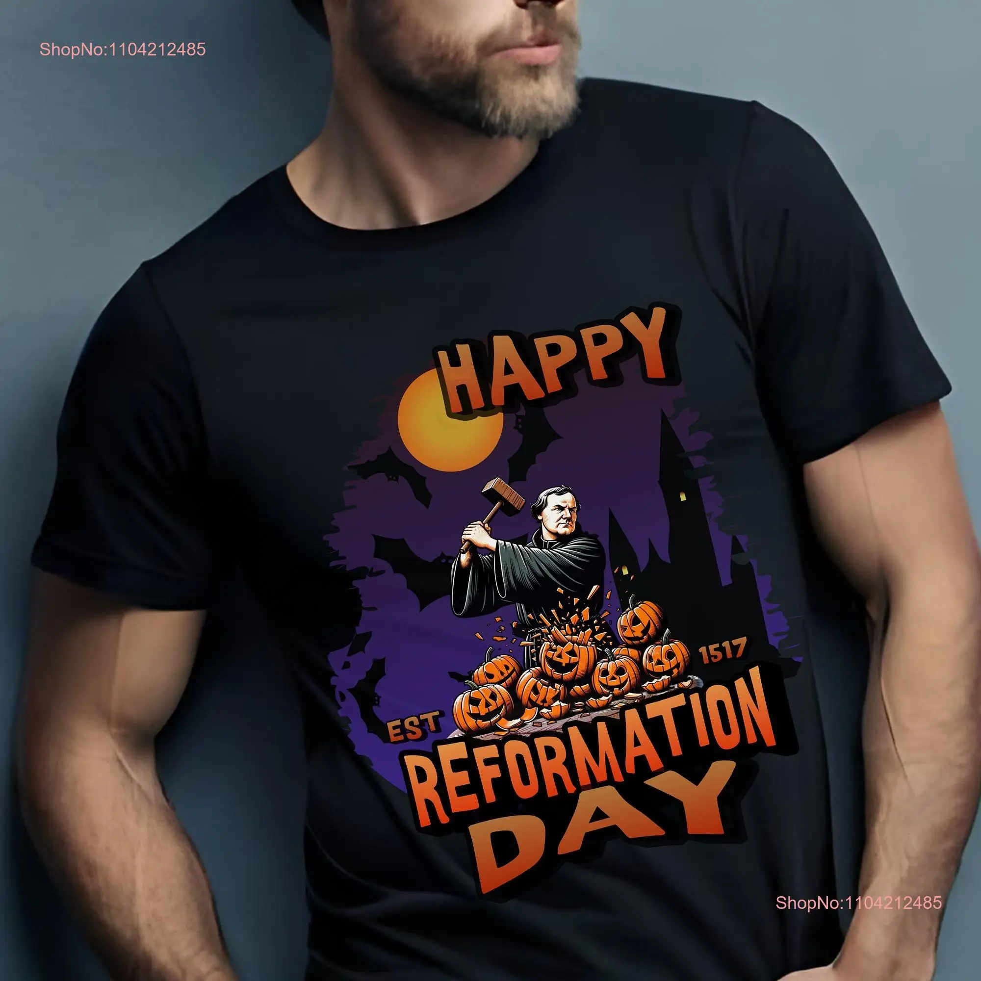 Reformed Christian T Shirt Pumpkin Reformation Day long or short sleeves