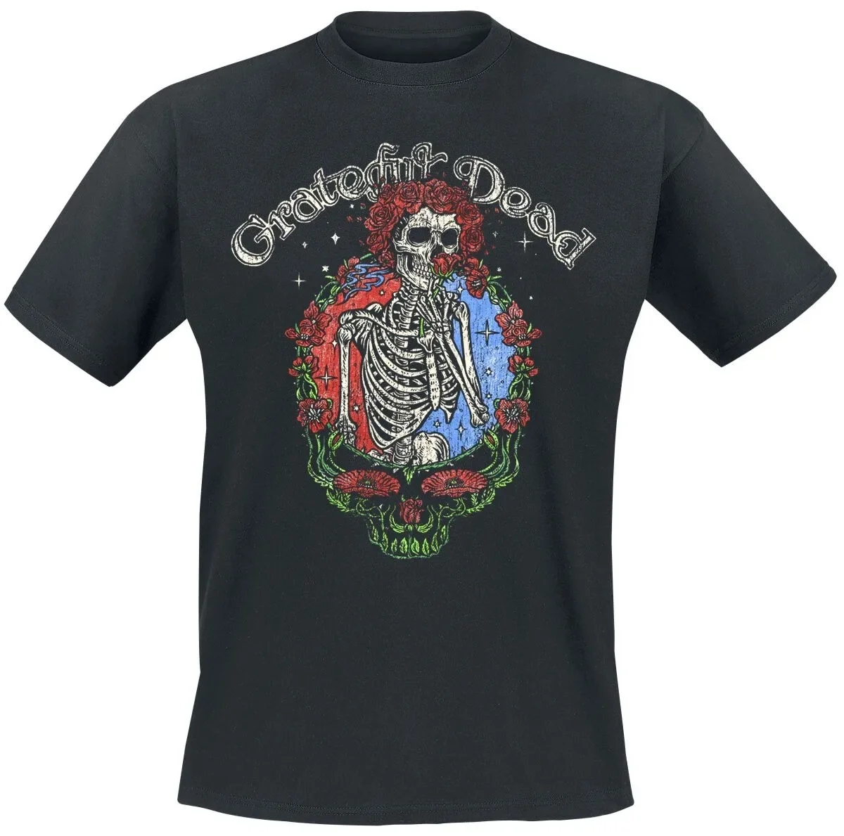 Grateful Dead Dancing Bear 60th Anniversary Gedenk-T-Shirt, Retro Bear Rose Print Rock T-Shirt, Rock-Fan-Merchandise – Detail 7