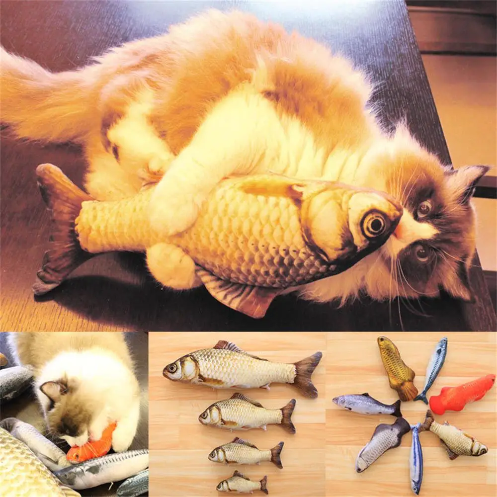 Artificial Fish Plush Pet Cat Puppy Dog Toys Sleeping Toy Cat Mint Catnip Toys Pet Playing Toys Cat Chewing Mint Toy