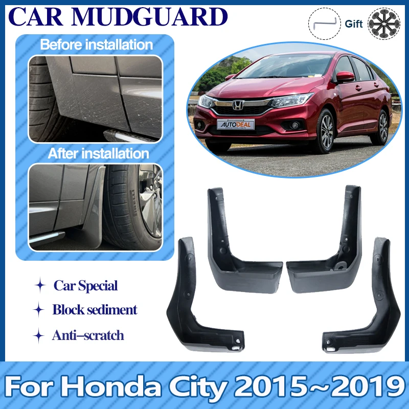 

Car Wheel Fender MudFlaps For Honda City GM6 2015 2016 2017~2019 Mud Flap Guards Anti-splash Front Protect Mudguards Accessories