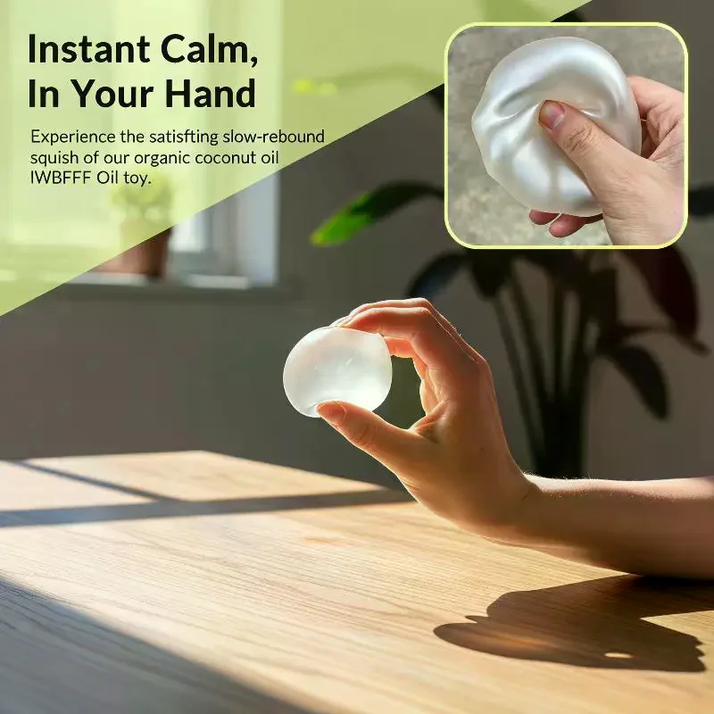 1Pcs Stress Ball Moldable Pearl Coconut Oil Squeeze Toy Slow Rising Decompression Sensory Toys For Adult