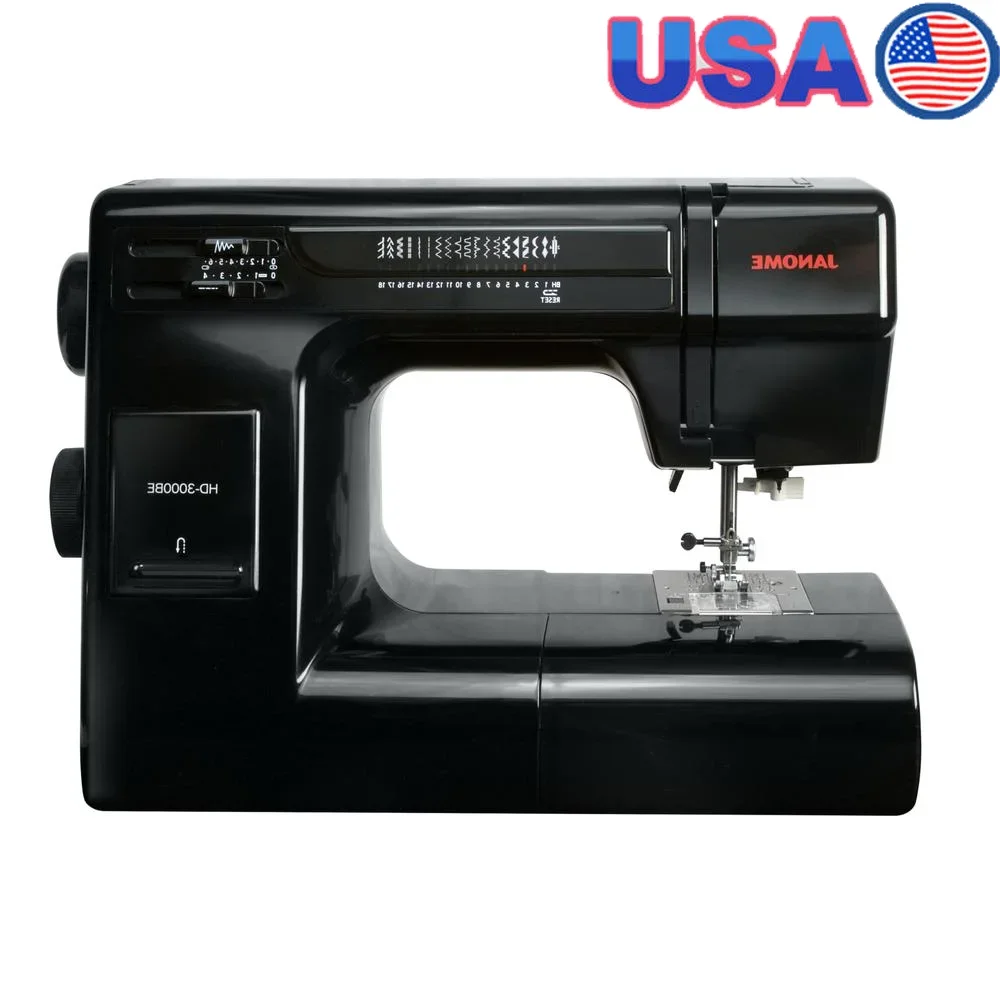 Heavy Duty HD-3000 Sewing Machine with 6 Piece Quilting Kit Adjustable Stitch Length Built-in Threader LED Light 18 Stitches