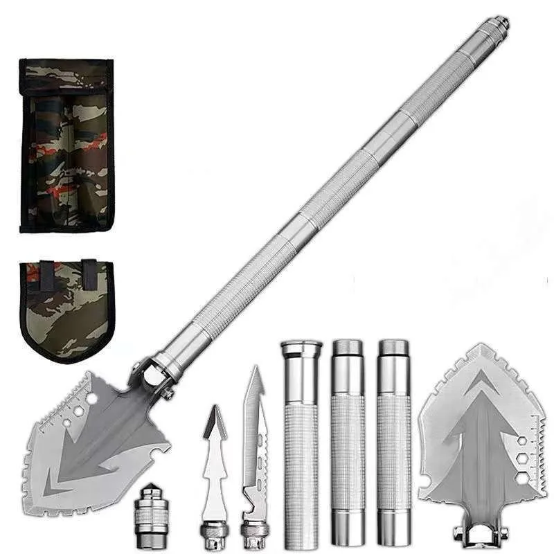 

Outdoor Multi-functional Folding Shovel Camping Portable Adjustable Manganese Steel Shovel Head Small Size Camping Supplies