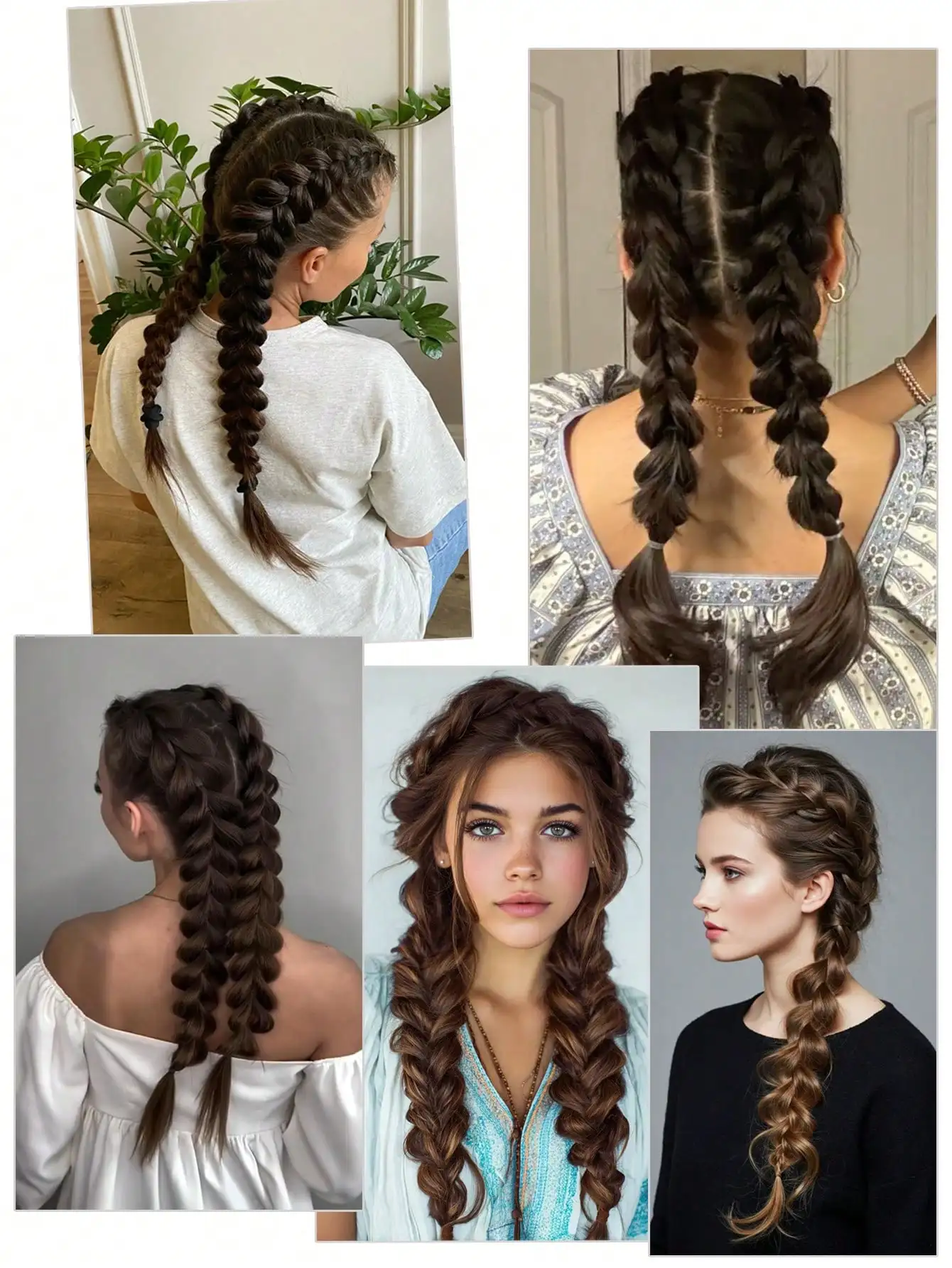 Synthetic fiber long bubble braid 20 inch solid color female ponytail extensions 2/pack European and American fashion headwear h
