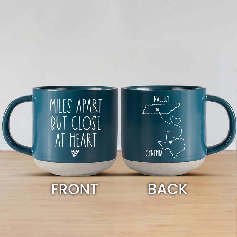 Miles Apart But Close At Heart Mug Closer Mug Long Distance Friendship Gift Moving Away Best Friend Gift Cousin Gift Family Mug