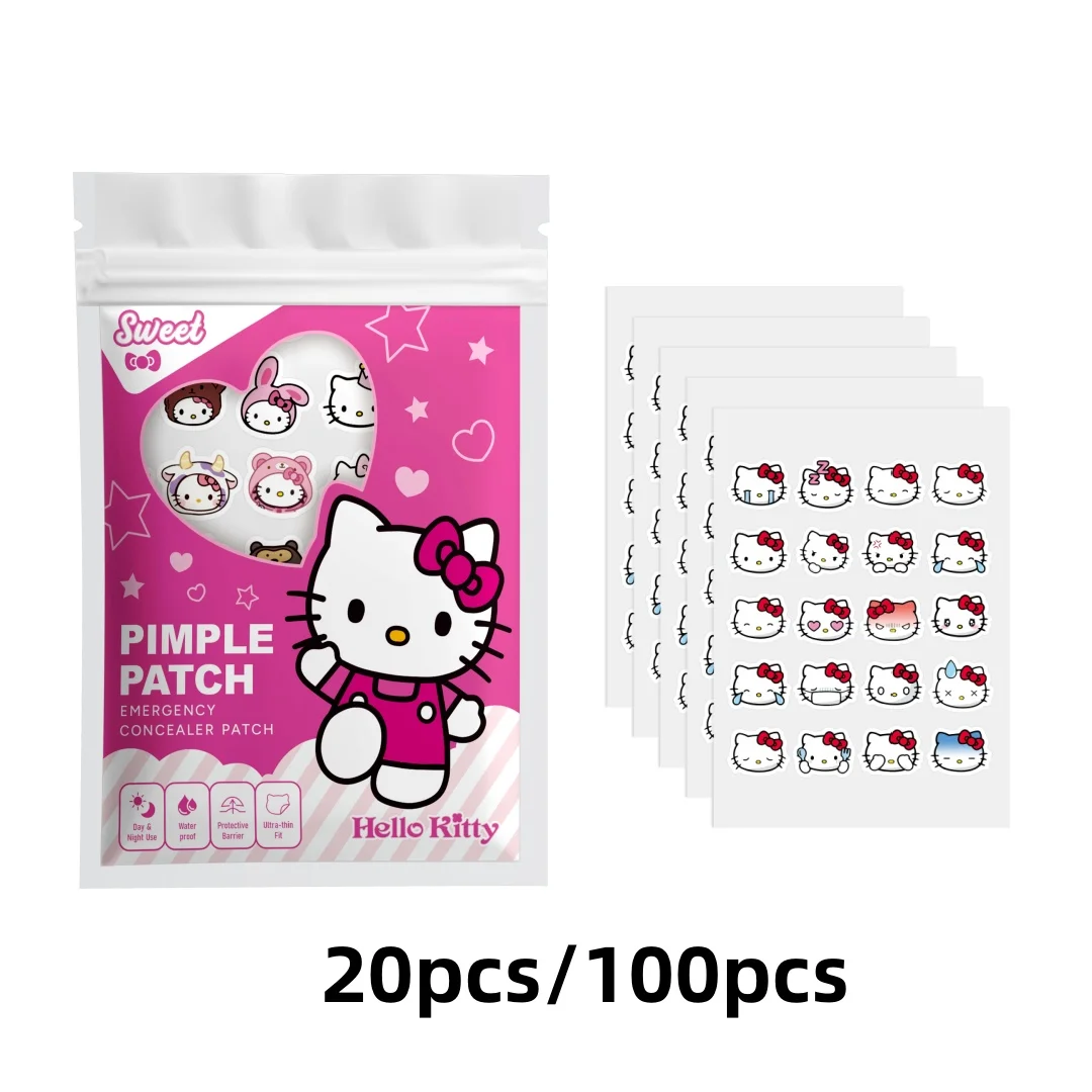 20/100PCS hello kitty Acne patches, facial acne patches, hydrogel acne removal patches, concealer