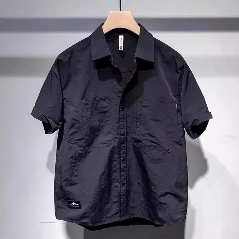 

Loose Casual ort Sve Workwear irt Oversize 300 Pou Men Women Summer New Sle ket Design Breathable irt