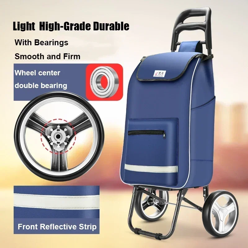

Foldable Shopping Cart Eco Friendly Portable Small Trolley Storage Box Lightweight for Grocery Shopping Caja Almacenamiento
