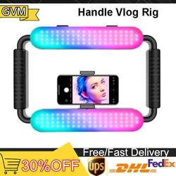 GVM On-Camera Light Smartphone Video Rig riprese verticali LED Ring Light LED Video Light DSLR maniglia per Smartphone Vlog Grip