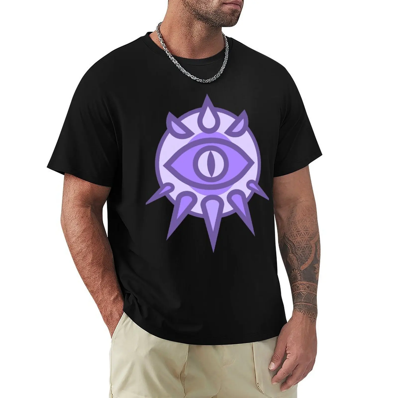 JoCat A Crap Guide to D&D Warlock Icon [Color] T-Shirt Soft Basic Cotton Short Sleeve Tee