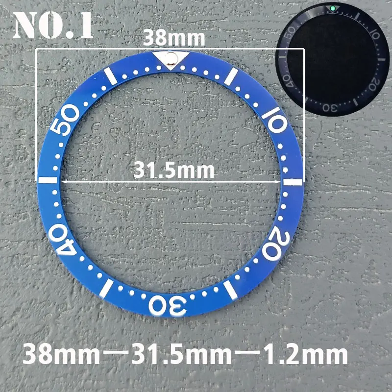 38mm flat ceramic insert inner diameter 31.5mm Pearl bezel Fit SKX 013 NH35 NH36 case Parts Men's watch case bezel insert ring