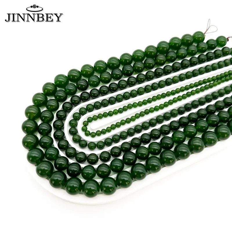 4/6/8/10/12mm Chalcedony Olive Green Loose Beads For Jewelry Making Diy Charm Bracelets Necklace Accessories